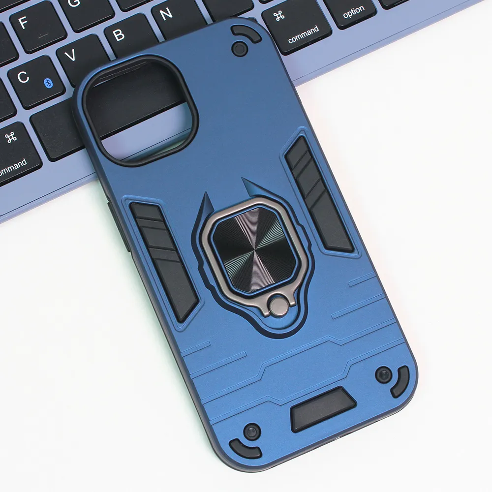 Torbica Cube Ring za iPhone 15 6.1 tamno plava