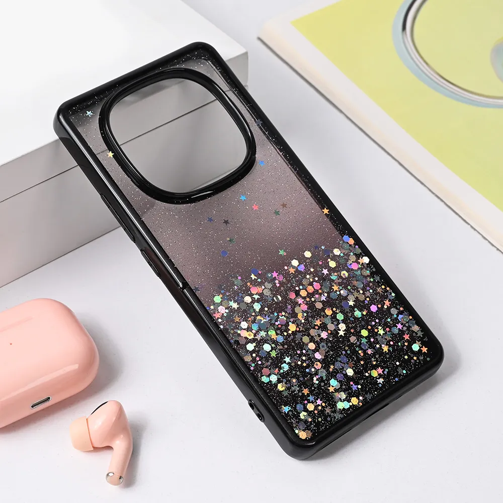Torbica Frame Glitter za Xiaomi Redmi Note 14 Pro 5G crna