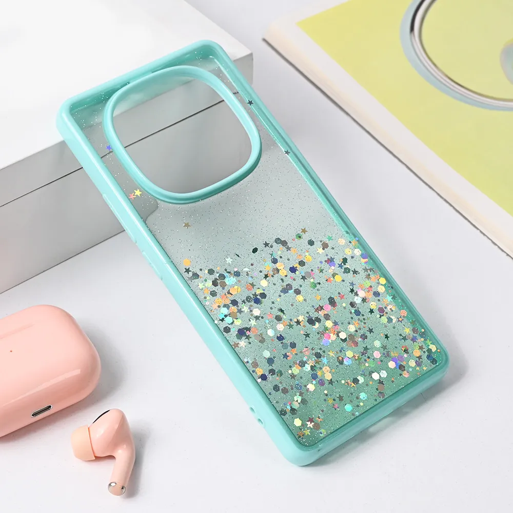 Torbica Frame Glitter za Xiaomi Redmi Note 14 Pro 5G mint