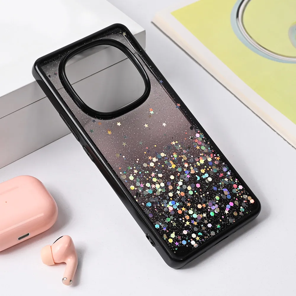Torbica Frame Glitter za Xiaomi Redmi Note 14 Pro Plus crna