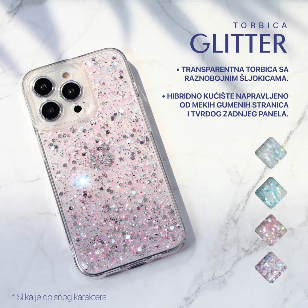 Torbica Glitter za iPhone 15 Pro Max 6.7 plava