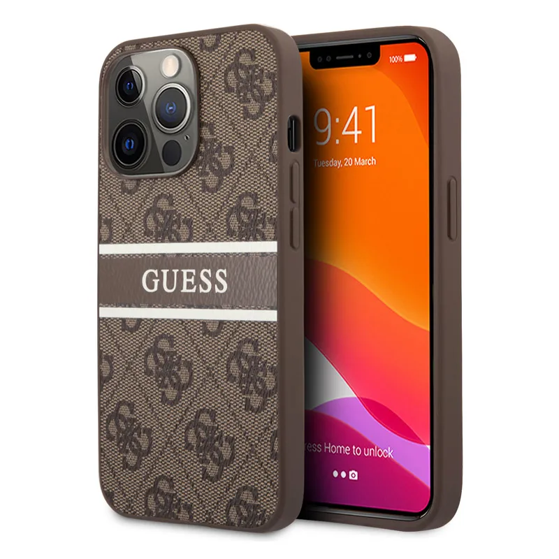 Torbica Guess Stripe za iPhone 13 Pro 6.1 braon  (GUHCP13L4GDBR)