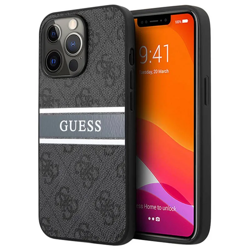 Torbica Guess Stripe za iPhone 13 Pro 6.1 siva (GUHCP13L4GDGR)