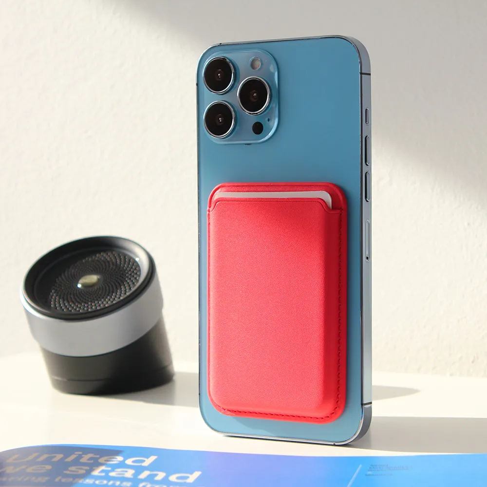 Torbica Leather Magsafe Pocket za iPhone 13 crvena