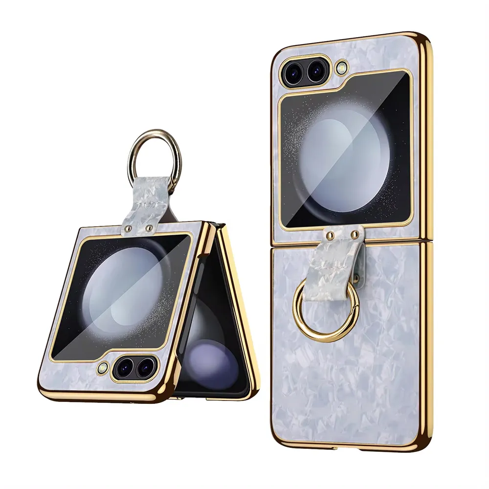 Torbica Luxurious Shell Pattern za Samsung F741B Galaxy Z Flip 6 5G siva