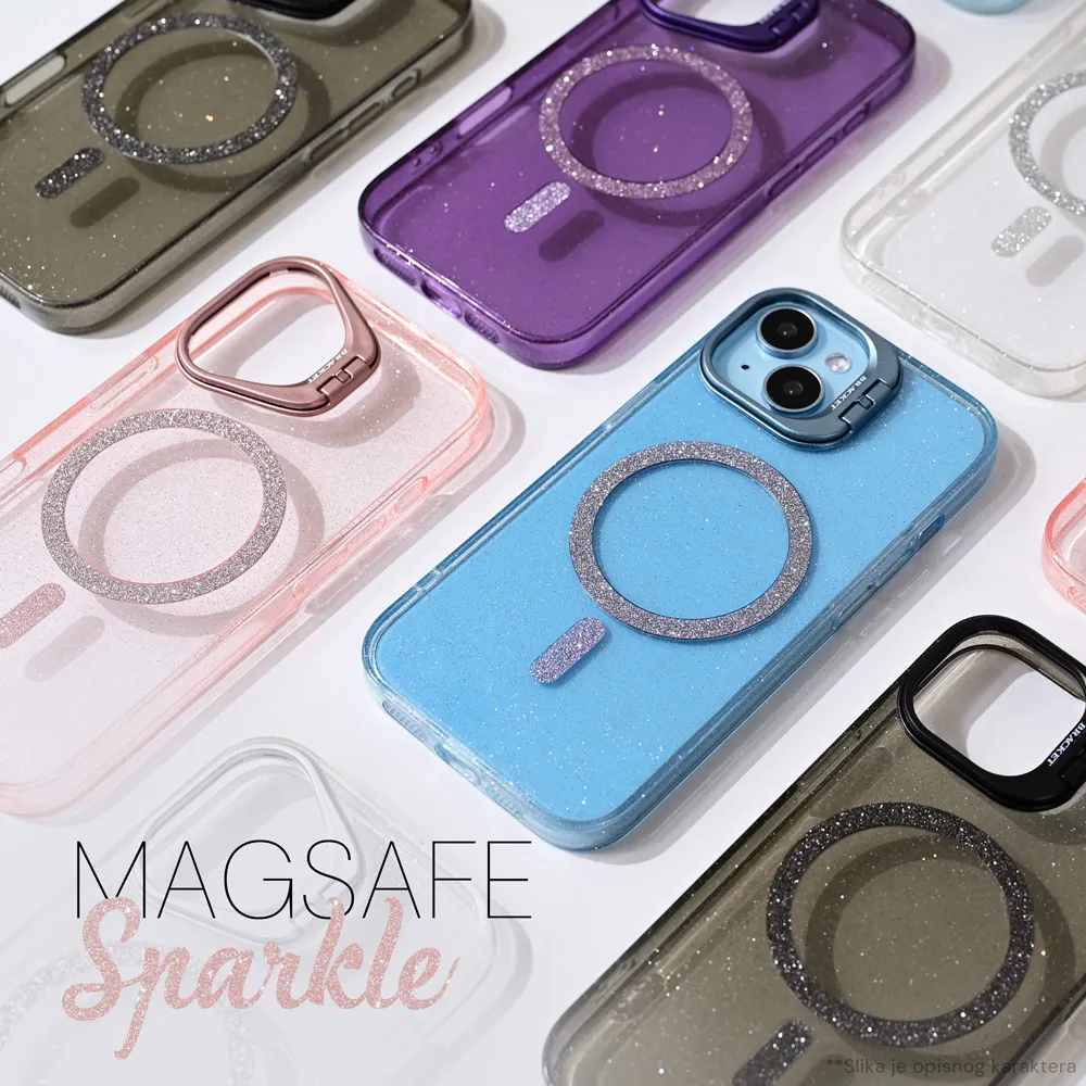 Torbica Magsafe Sparkle za iPhone 12 6.1 crna
