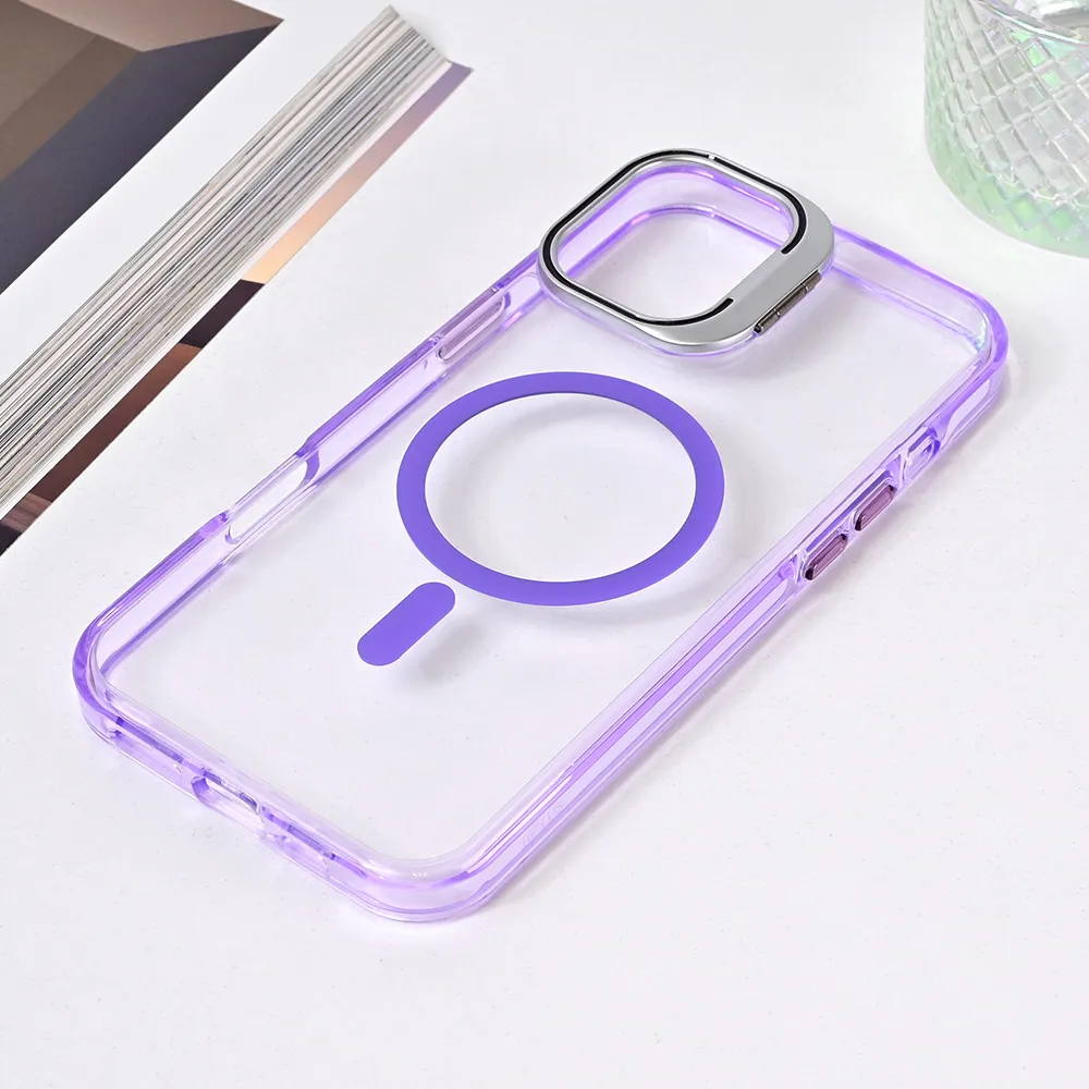 Torbica Magsafe transparent za iPhone 16 Plus 6.7 ljubicasta