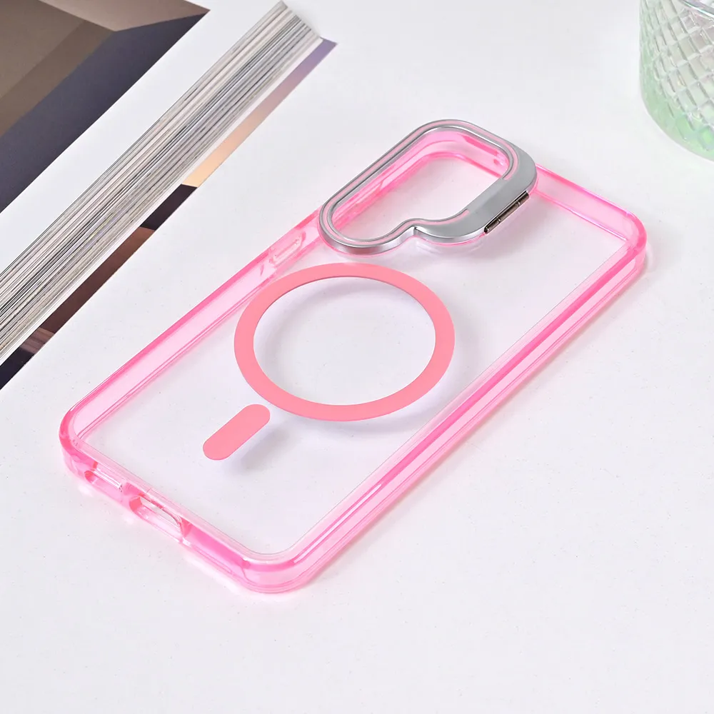 Torbica Magsafe transparent za Samsung S921B Galaxy S24 pink