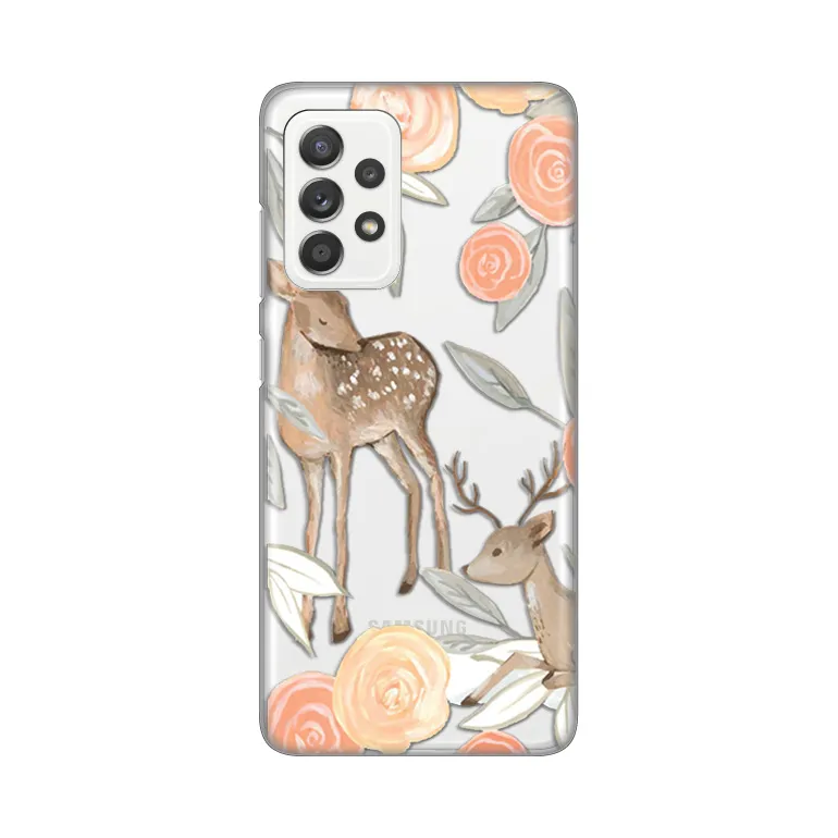 Torbica Silikonska Print Skin za Samsung A525F/A526B/A528B Galaxy A52 4G/A52 5G/A52s 5G Flower Deer
