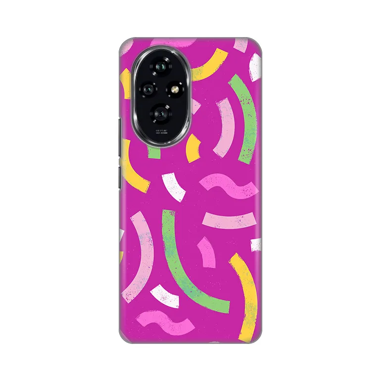 Torbica Silikonska Print za Honor 200 Happy Lines pink