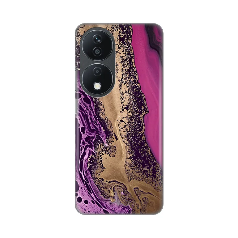Torbica Silikonska Print za Honor X7b Purple Gold Marble