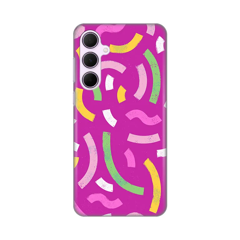 Torbica Silikonska Print za Samsung A356B Galaxy A35 5G Happy Lines pink