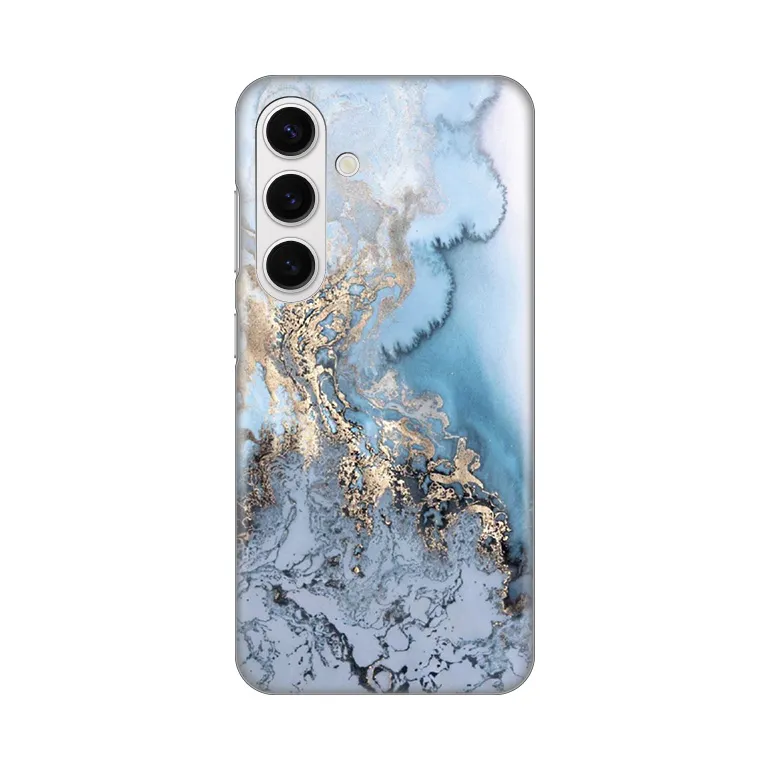 Torbica Silikonska Print za Samsung S921B Galaxy S24 Blue Gold Marble