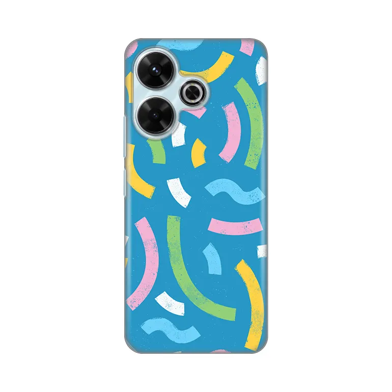Torbica Silikonska Print za Xiaomi Redmi 13 Happy Lines blue
