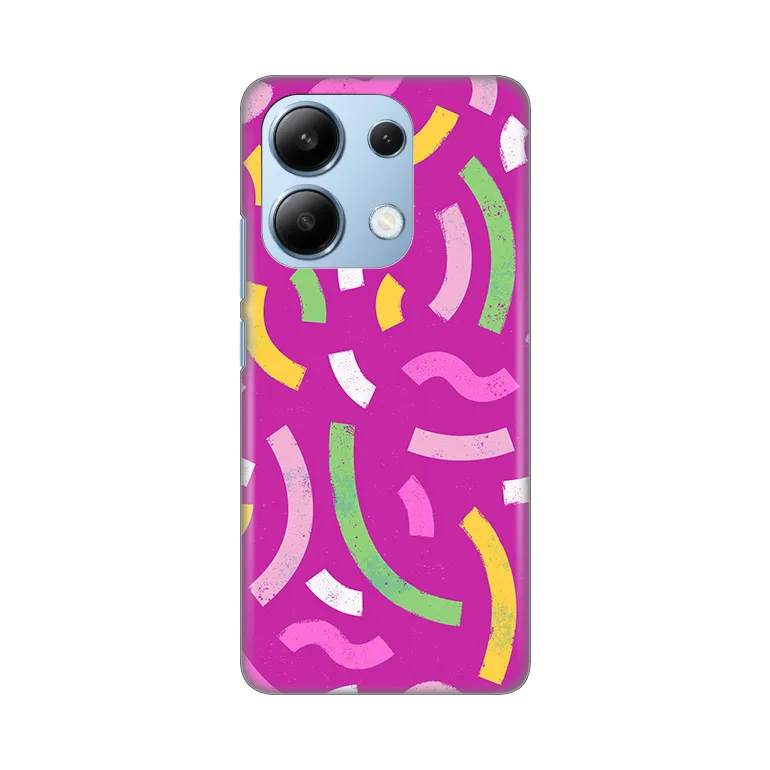 Torbica Silikonska Print za Xiaomi Redmi Note 13 4G (EU) Happy Lines pink