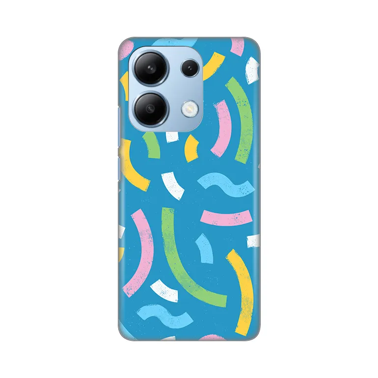 Torbica Silikonska Print za Xiaomi Redmi Note 13 4G (EU) Happy Lines blue