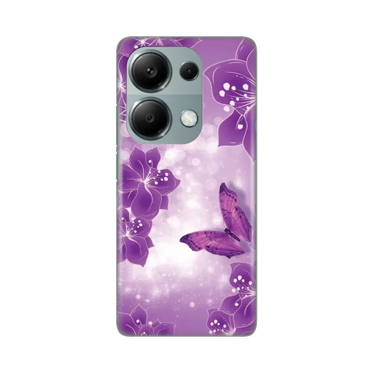 Torbica Silikonska Print za Xiaomi Redmi Note 13 Pro 4G Butterfly And Flowers