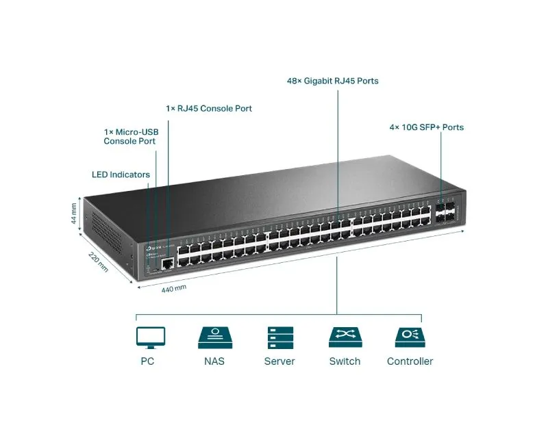 TP LINK SG3452X 48-port Gigabit Uprav.switch 4 10GE