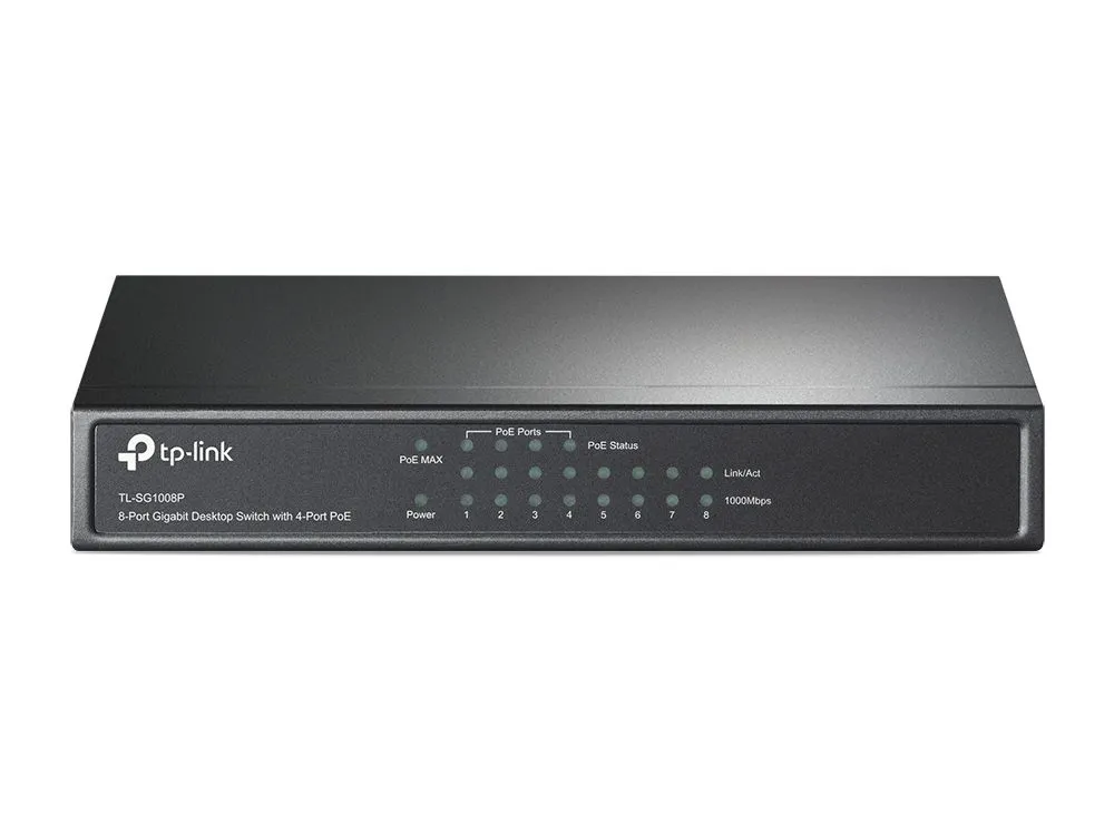 TP LINK Switch TP-LINK TL-SG1008P Gigabit/8x RJ45/10/100/1000Mbps/4x PoE/Desktop metalno kuciste
