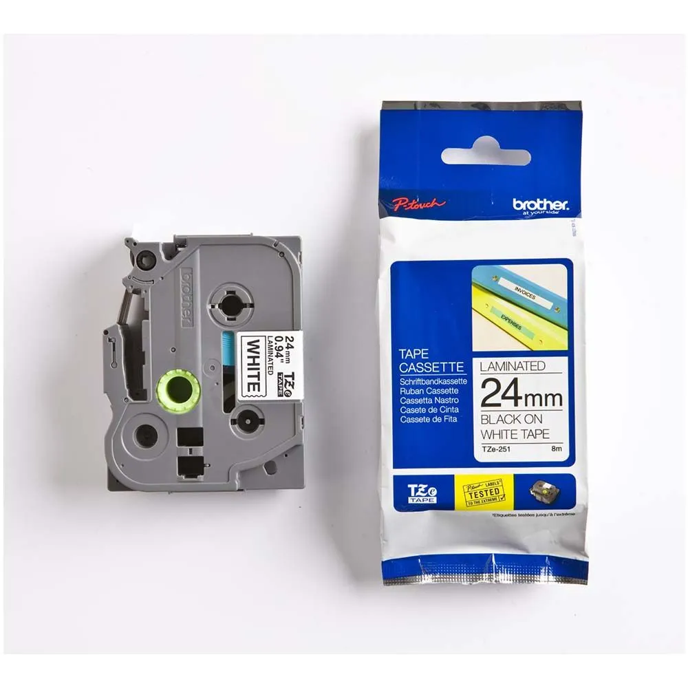 Traka  TZe-251 crna na belo 24mm
