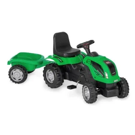 Traktor na pedale sa prikolicom, zelena