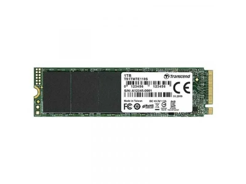 TRANSCEND M.2 SSD 1TB NVMe/ 2280/ PCIe Gen3x4/ M-Key/ 3D TLC/ DRAM-less/ 3.58mm/ double-sided/ 400 TBW 4644388260