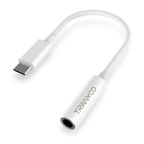 TRANYOO Audio adapter T-E6 USB Type C na 3.5mm/ bela