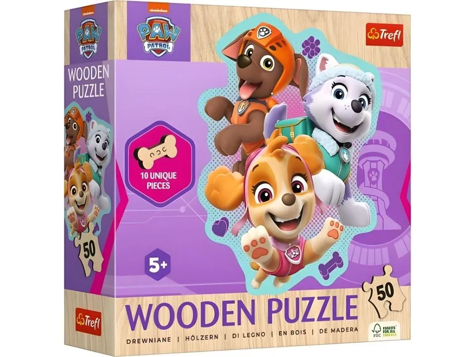 TREFL Drvena puzzla 50 delova paw patrol