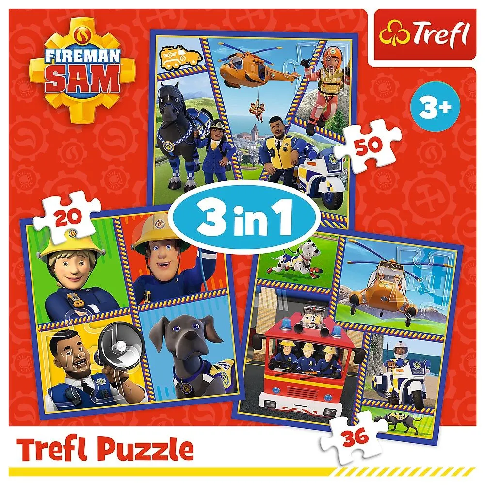 TREFL Puzzle 3u1 Vatrogasac Sem 34868 - 20, 36, 50 delova