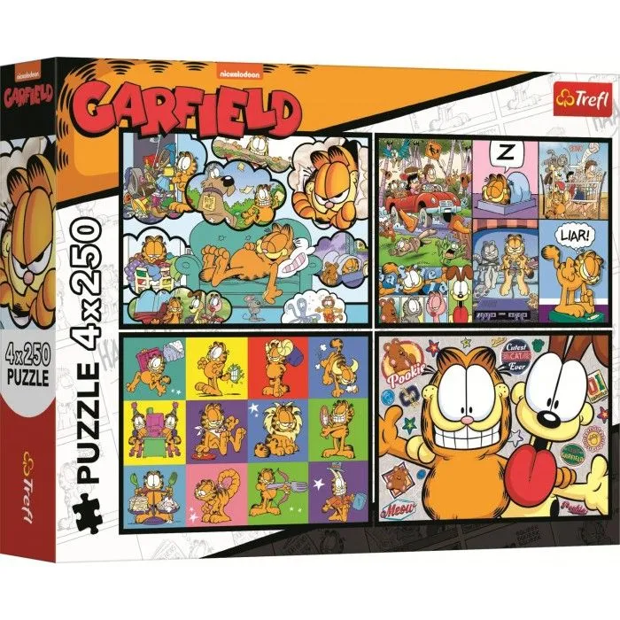 TREFL Puzzle Garfild ne voli ponedeljke - 4x250 delova