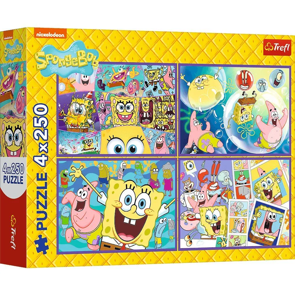TREFL Puzzle Ludi svet Sunđer Boba - 4x250 delova