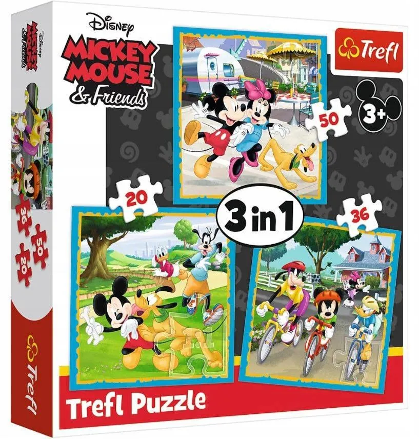 TREFL Puzzle Mickey Mouse 3u1 (20,36,50 delova)