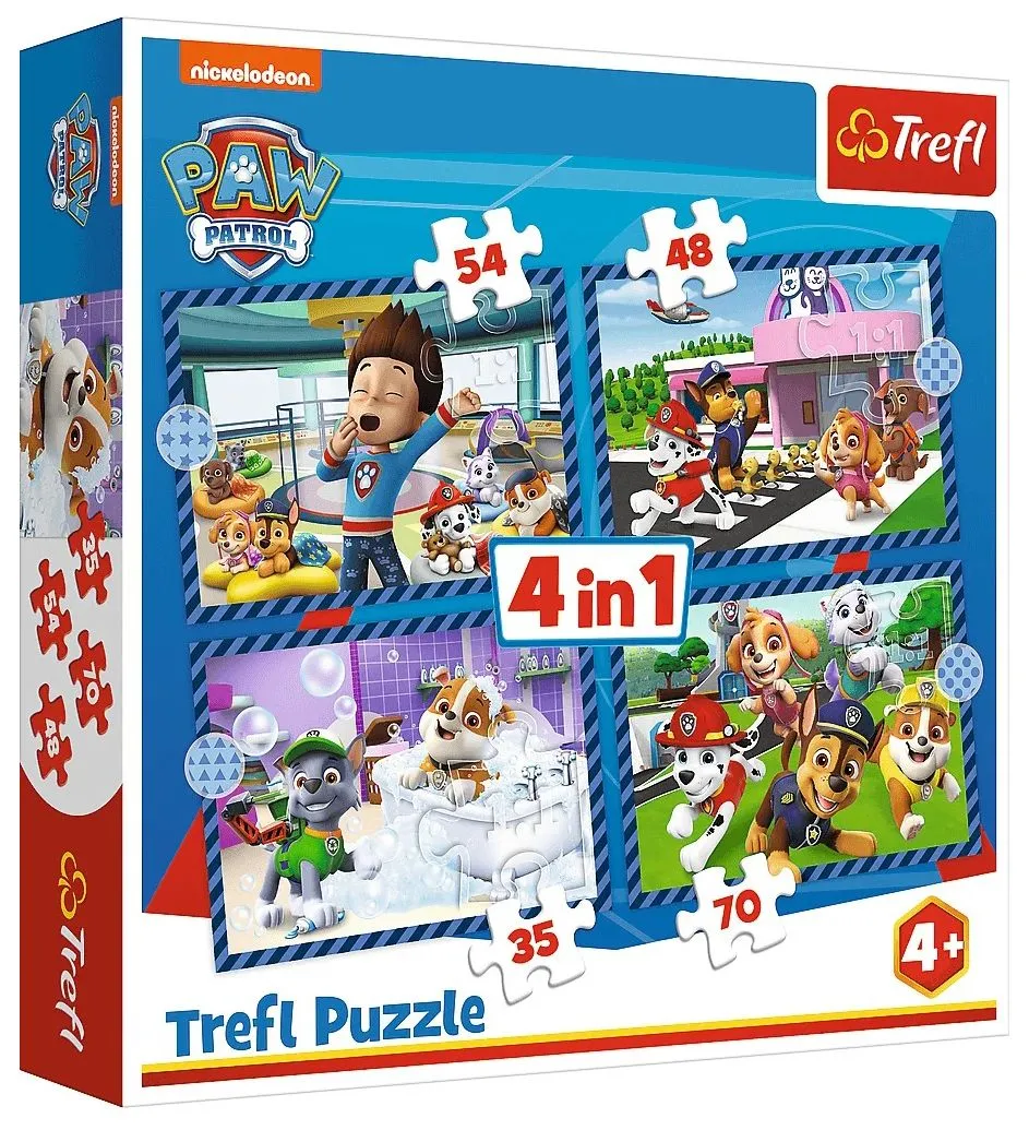 TREFL Puzzle Patrolne šape - 4u1 (54, 48, 35 i 70 delova)