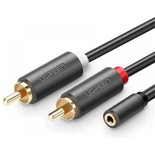 UGREEN Audio kabl AV102 3.5mm na 2 RCA F/M 1m