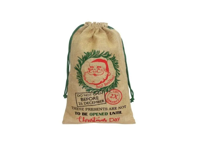 Ukrasni novogodišnji džak od jute 65x39cm