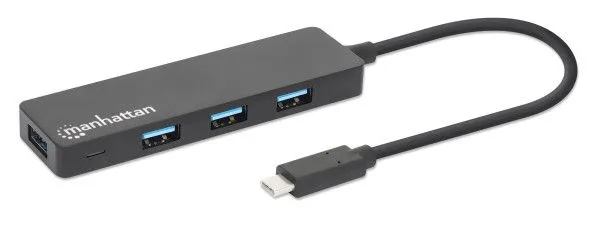 MANHATTAN USB-C HUB 4port 164924 3.2 G1/5Gbps/Crni