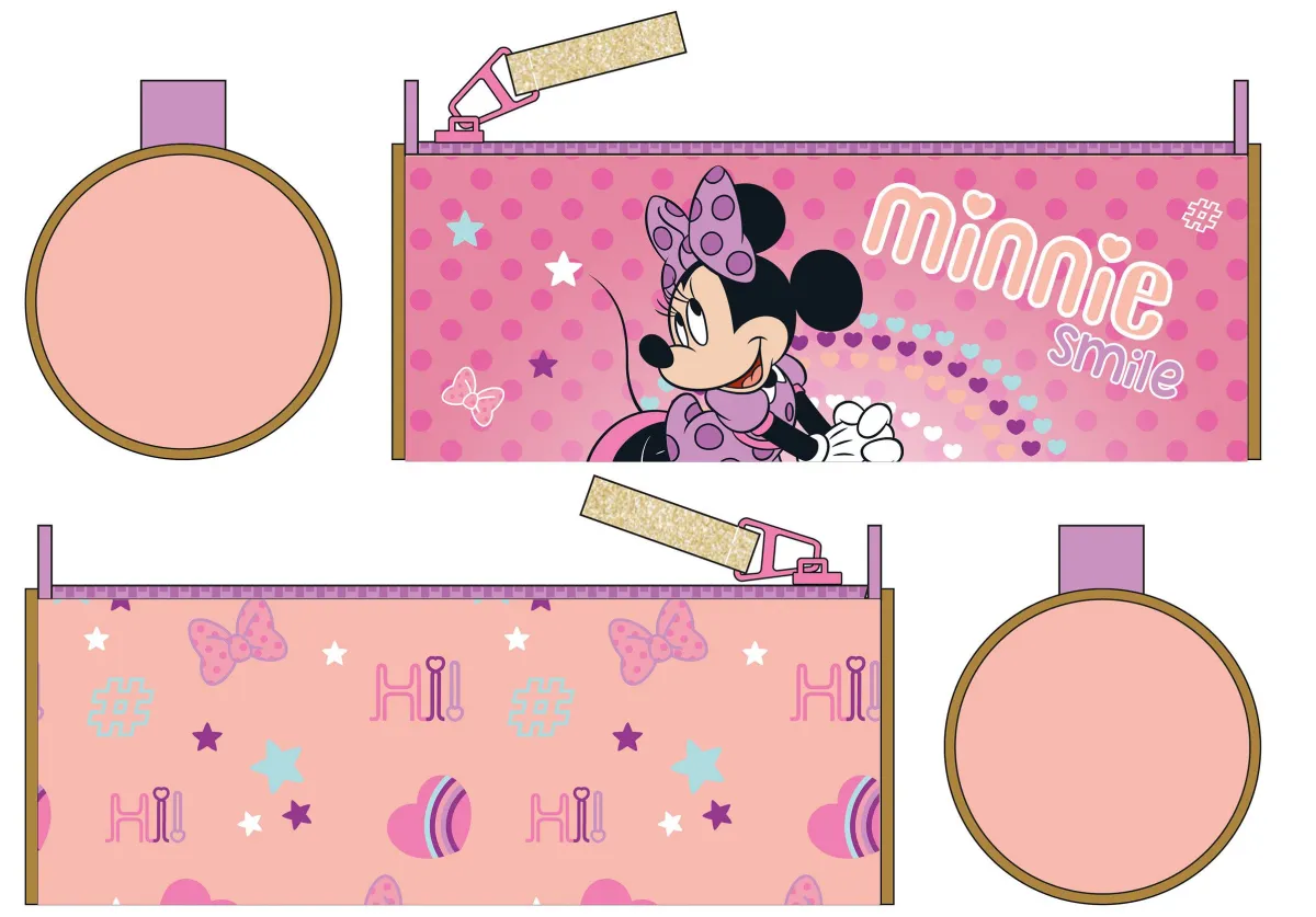 VADOBAG Okrugla prazna pernica Minnie Mouse I like smiles/ roze