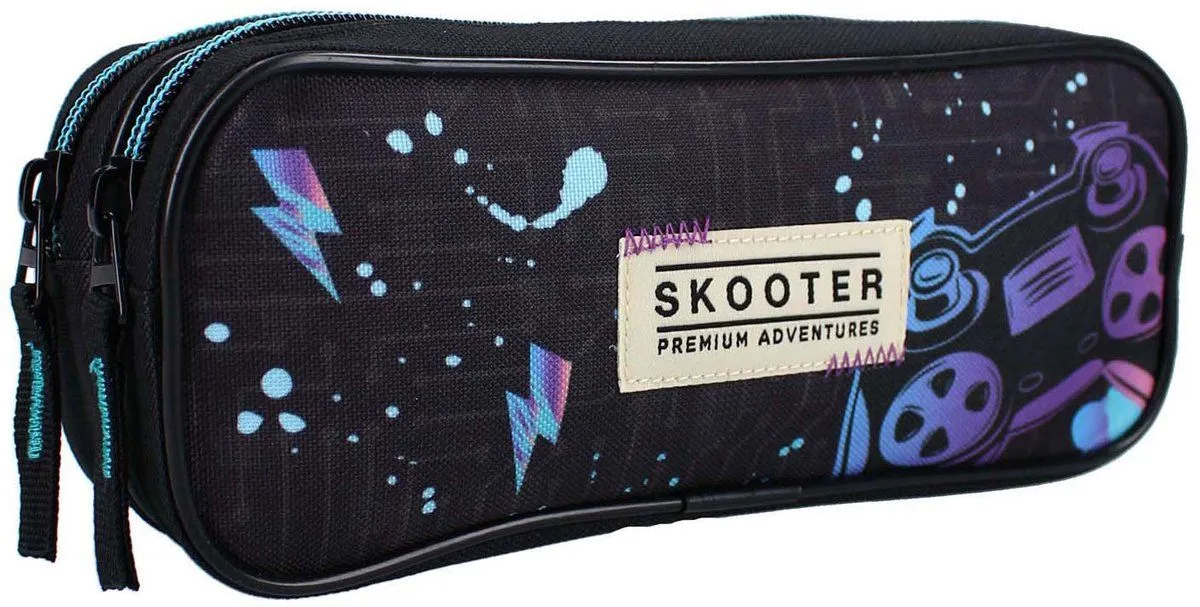 VADOBAG Prazna pernica sa dve pregrade Skooter game face on/ crna
