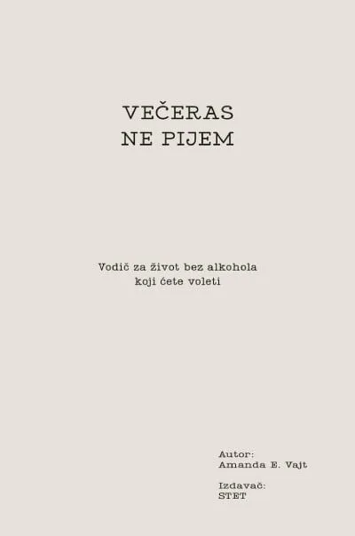 Večeras ne pijem