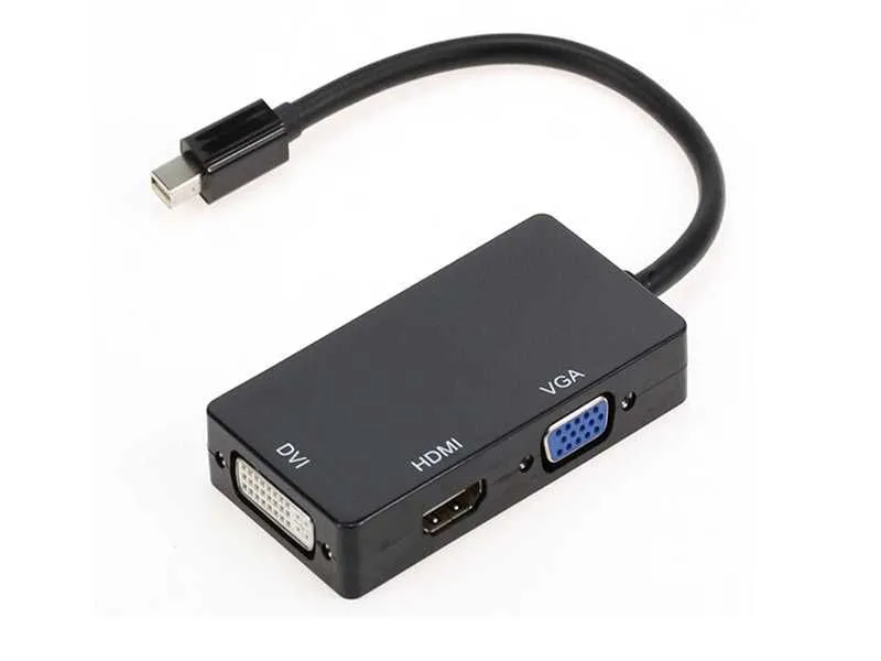 VELTEH Adapter Mini DisplayPort na HDMI+VGA+DVI