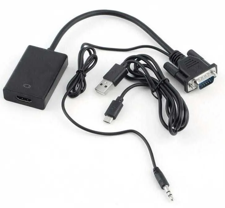 VELTEH Adapter VGA na HDMI + audio 3.5mm, V2H