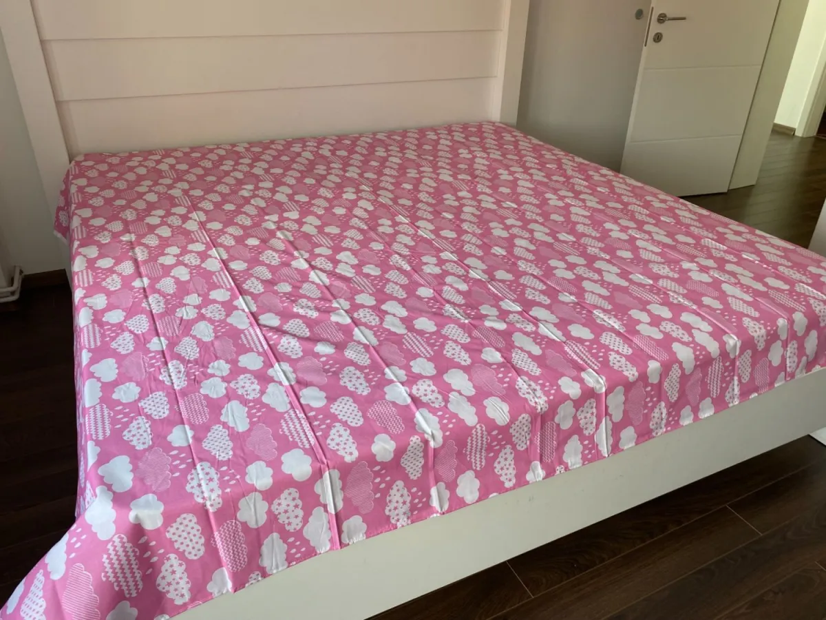 VIKTORIJA Čaršav Ranforce 220x240cm bez lastiša Pink cloud