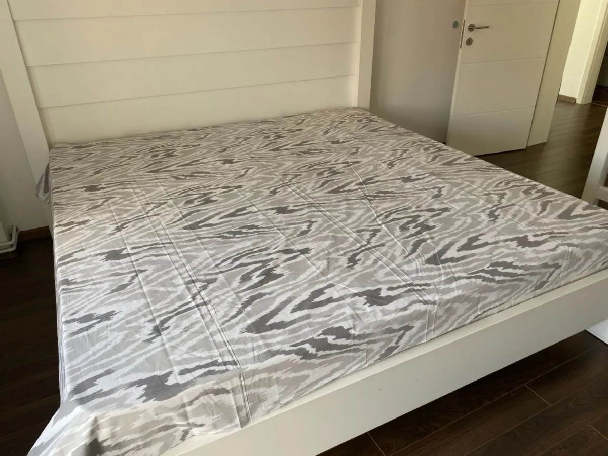 VIKTORIJA Čaršav Ranforce 220x240cm bez lastiša White/grey