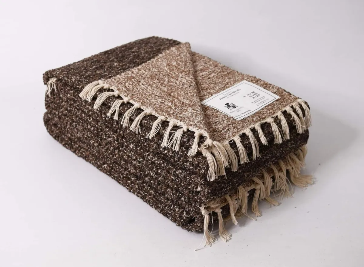 VIKTORIJA Fleker-prekrivač garnitura Dva lica (trosed-dvosed-fotelja) BROWN