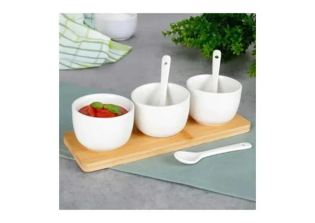 Vilde 139687 -Set od tri cinije sa kasikama - Beli