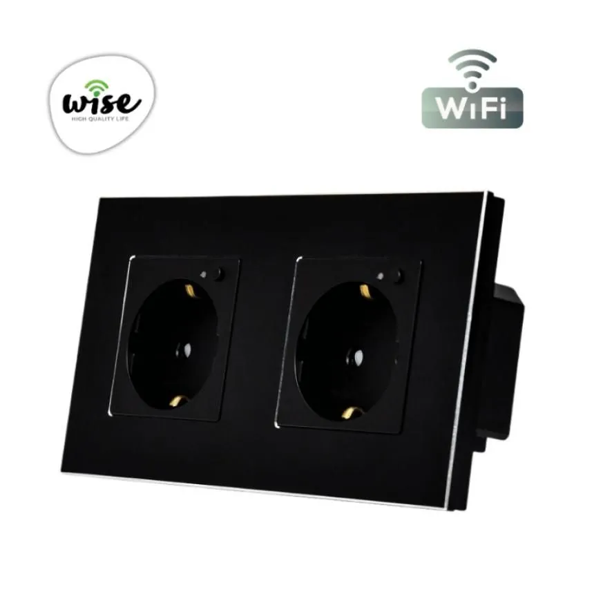 Wise Wifi pametna utičnica, modularna dupla - aluminijumski panel - 16A