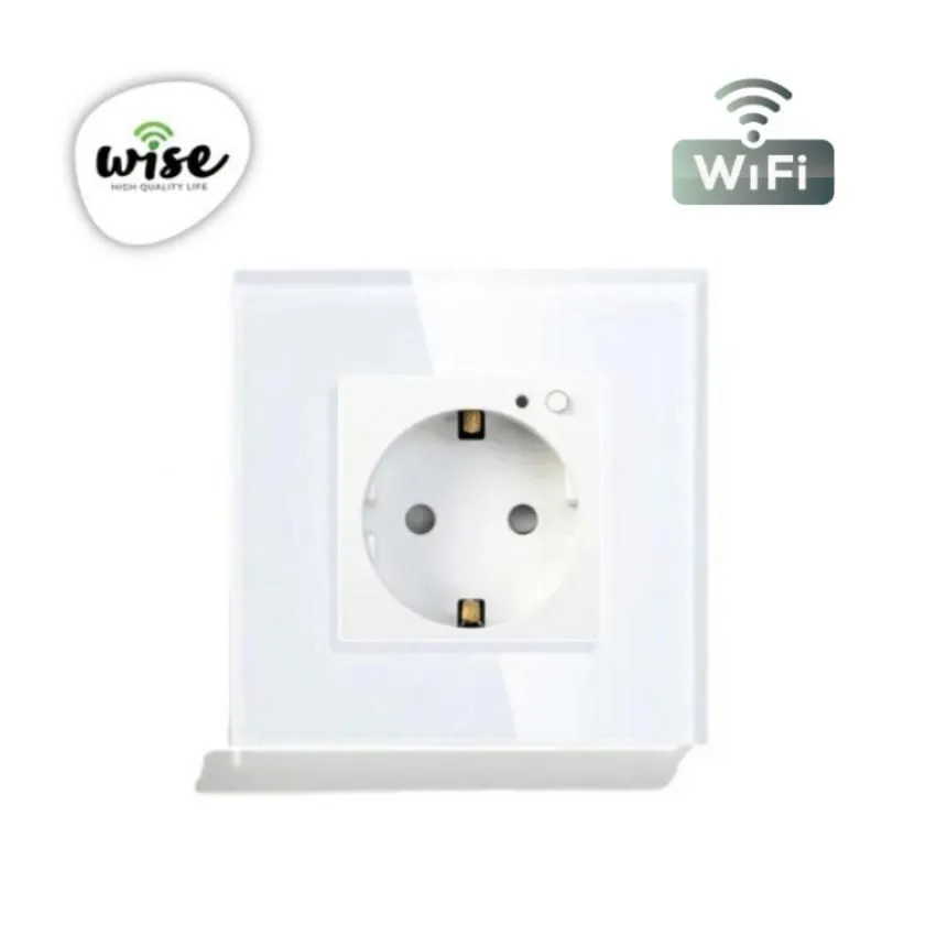 Wise Wifi pametna utičnica, ugradna - stakleni panel WU0001