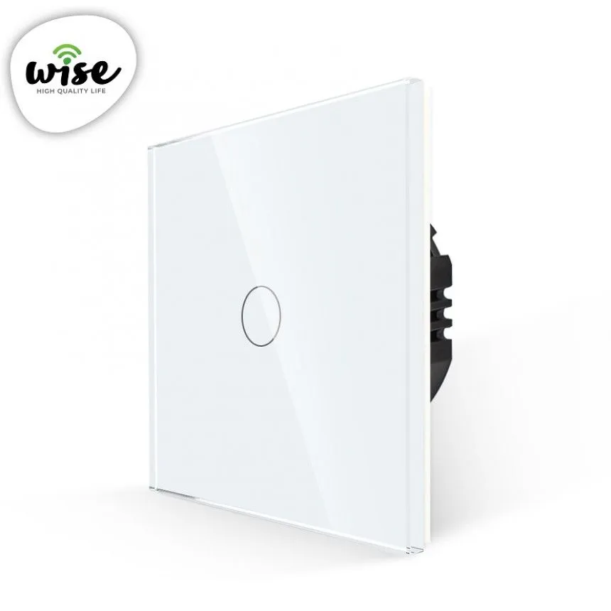 Wise Wifi pametni prekidač, 1 taster - stakleni panel beli