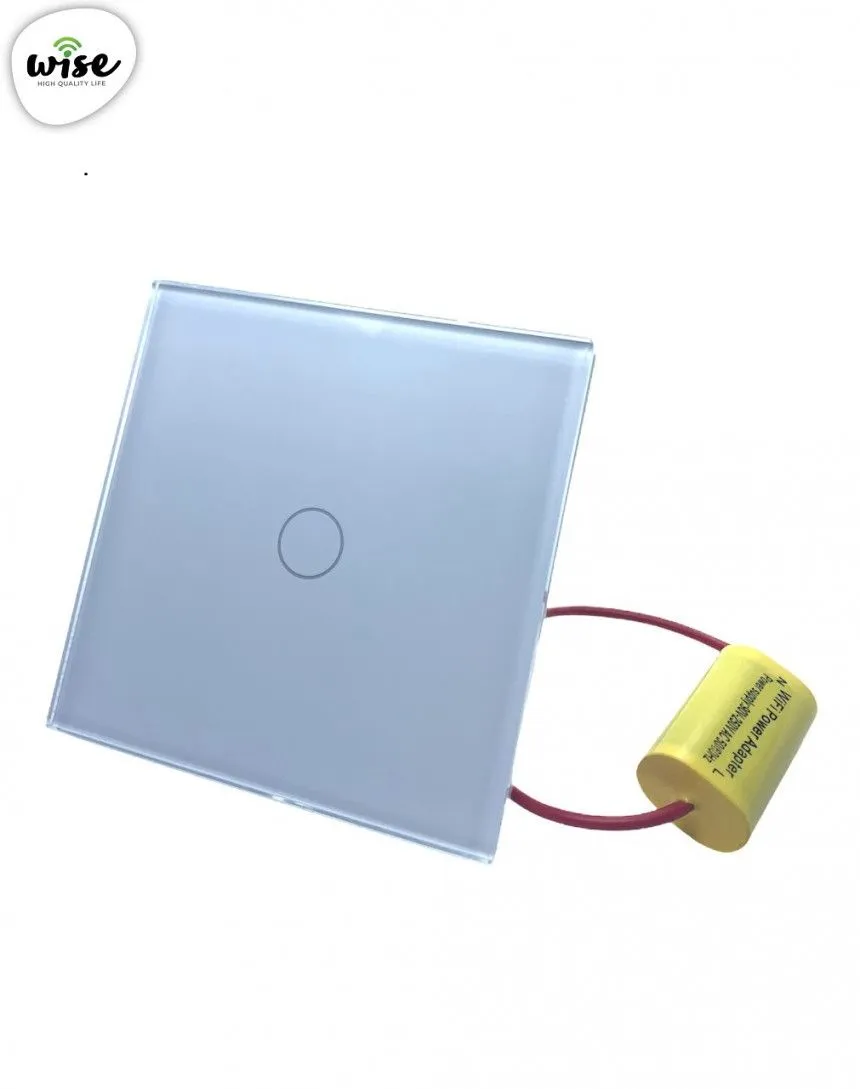 Wise Wifi pametni prekidač SLW - nije potrebna "nula" žica - 1 taster - stakleni panel