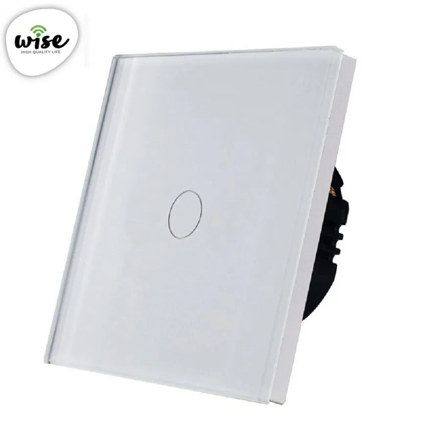 Wise Wifi + RF pametni prekidač, 1 taster - stakleni panel beli